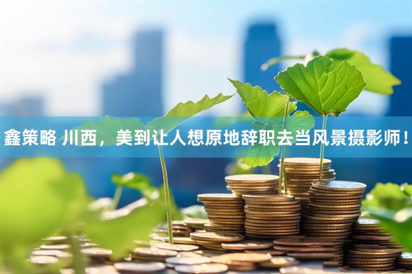 鑫策略 川西，美到让人想原地辞职去当风景摄影师！