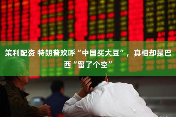 策利配资 特朗普欢呼“中国买大豆”，真相却是巴西“留了个空”